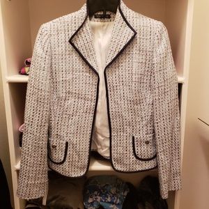 Tahari Tweed pastel colors Blazer plaid